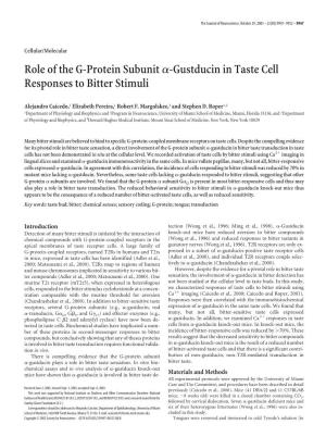 Role of the G-Protein Subunitα-Gustducin in Taste Cell