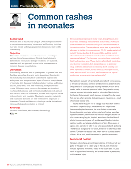 Common Rashes in Neonates FOCUS