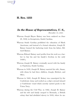 H. Res. 1253 in the House of Representatives, U