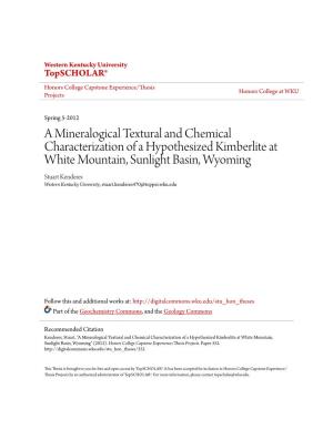 A Mineralogical Textural and Chemical Characterization of A
