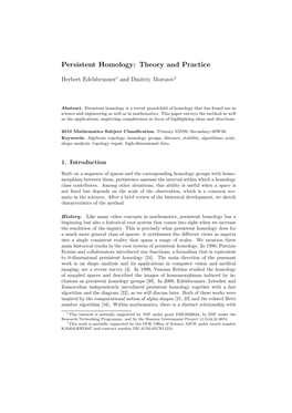 Persistent Homology: Theory and Practice