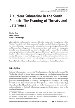 A Nuclear Submarine in the South Atlantic: the Framing of Threats and Mônica Herz, Dawood & Lage Deterrence