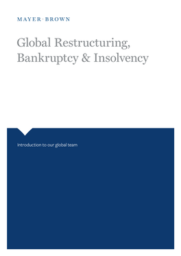 Global Restructuring, Bankruptcy & Insolvency