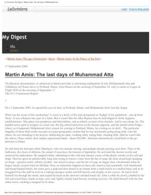 La Coctelera: My Digest - Martin Amis: the Last Days of Muhammad Atta