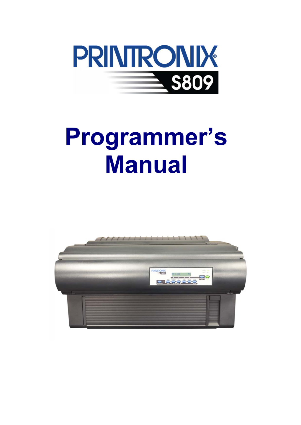Programmer-Manual-Printronix-S809