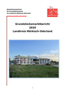 Grundstücksmarktbericht 2020 Landkreis Märkisch-Oderland