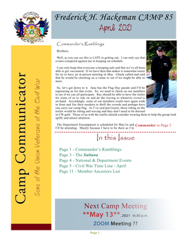 Camp Communicator April 2021