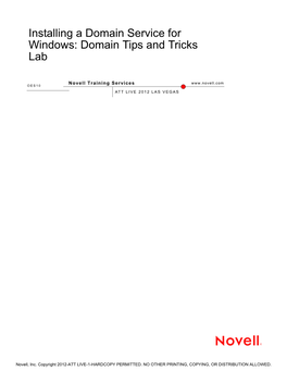 Domain Tips and Tricks Lab