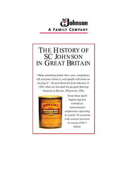 The History of Sc Johnson in Great Britain