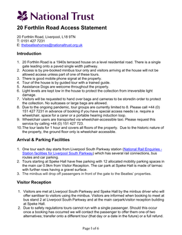 20 Forthlin Road Access Statement