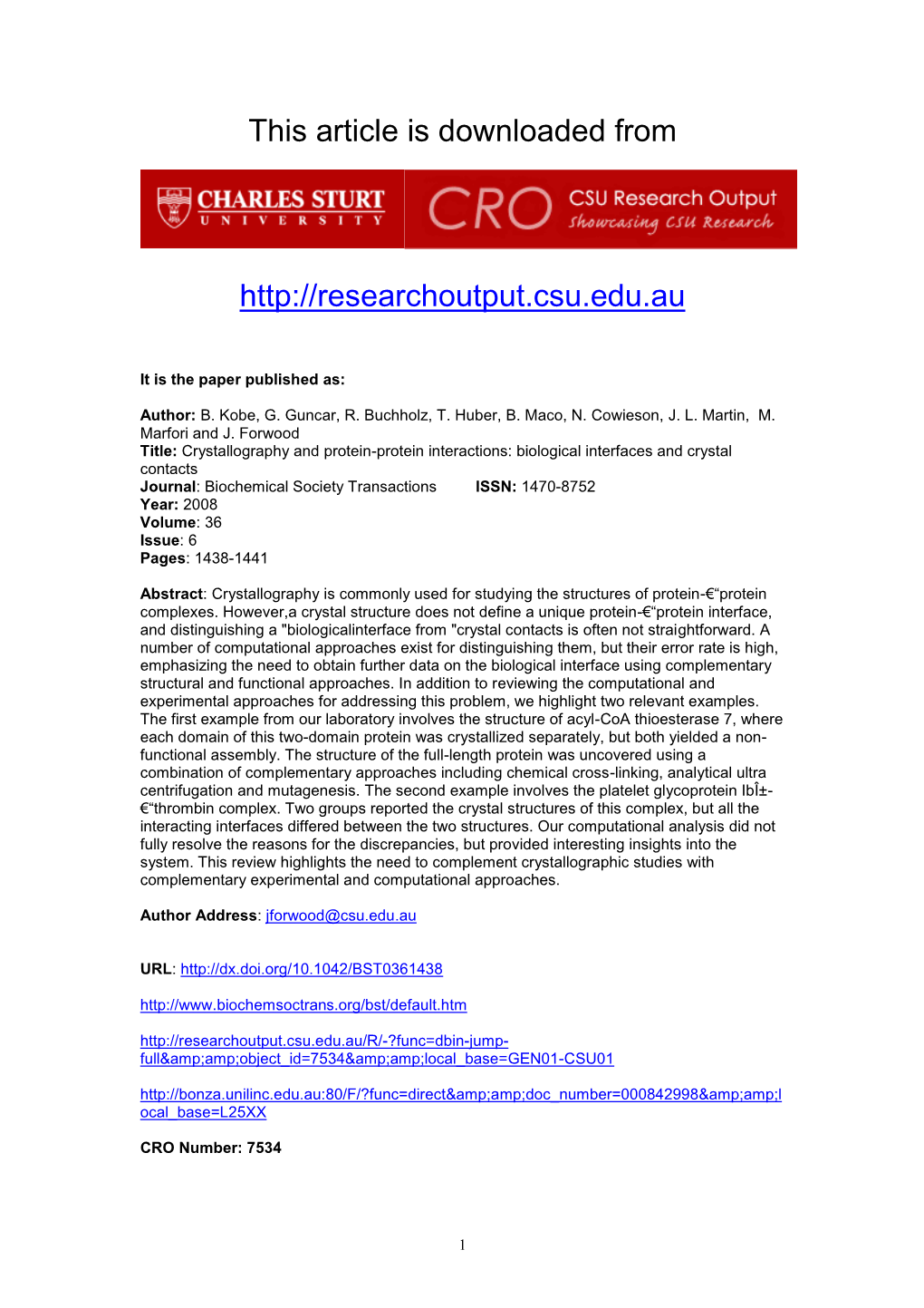 Platelet Glycoprotein Ibalpha