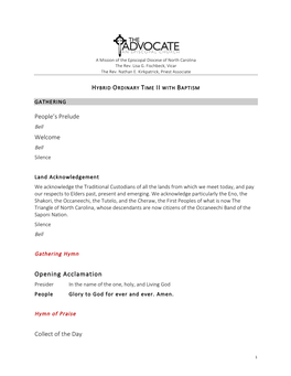Hybrid Liturgy Guide + Baptism