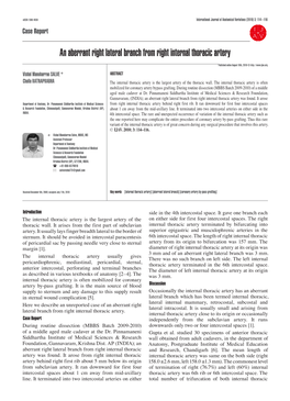 An Aberrant Right Lateral Branch from Right Internal Thoracic Artery