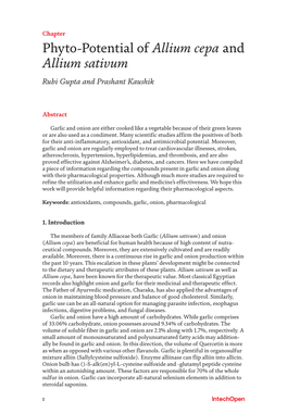 Phyto-Potential of Allium Cepa and Allium Sativum Rubi Gupta and Prashant Kaushik
