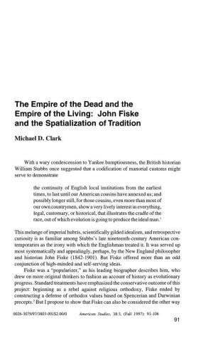 John Fiske and the Spatialization of Tradition