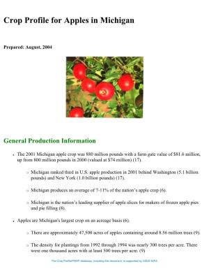 Crop Profile for Apples in Michigan