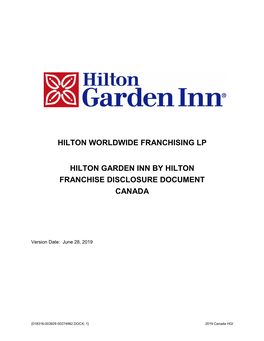 Hilton Worldwide Franchising Lp Hilton Garden Inn By