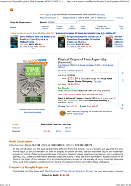 Amazon.Com: Physical Origins of Time Asymmetry (9780521568371): J