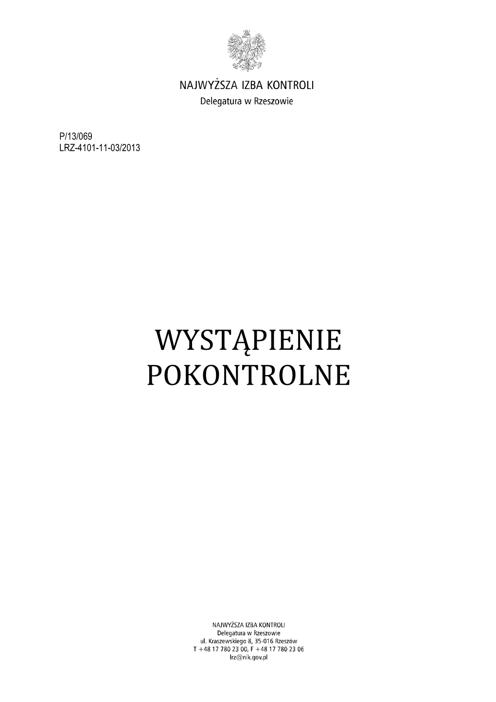 Wystąpienie Pokontrolne