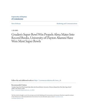 Gruden's Super Bowl Win Propels Alma Mater Into Record Books, University of Dayton Alumni Have Won Most Super Bowls