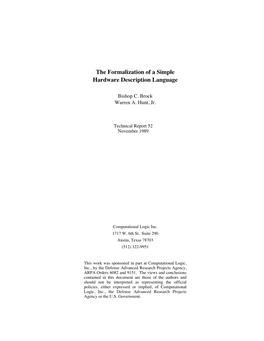 The Formalization of a Simple Hardware Description Language