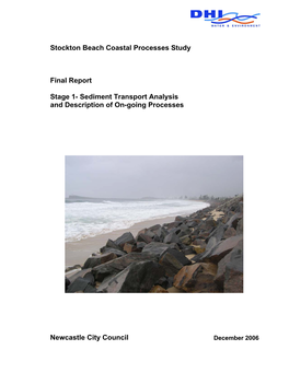 Stockton Beach Coastal Processes Study Final Report Stage 1