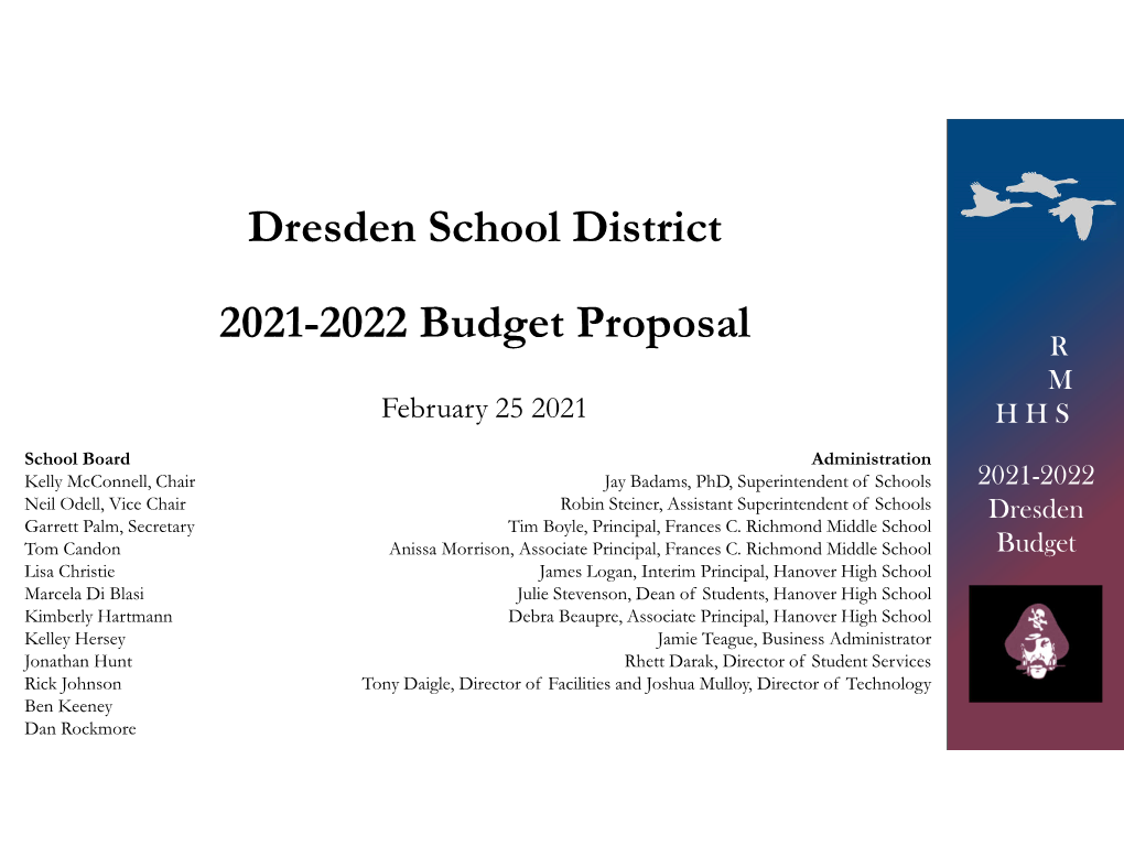 Dresden School District 2021-22 Budget Proposal