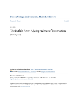 The Buffalo River: a Jurisprudence of Preservation, 21 B.C