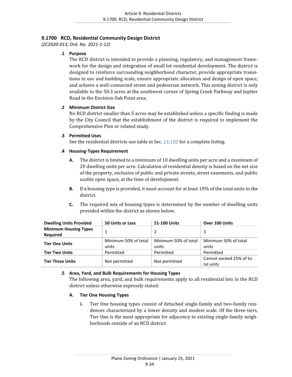 9.1700 RCD, Residential Community Design District (ZC2020-013; Ord