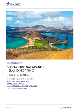 Signature Galapagos: Island Hopping