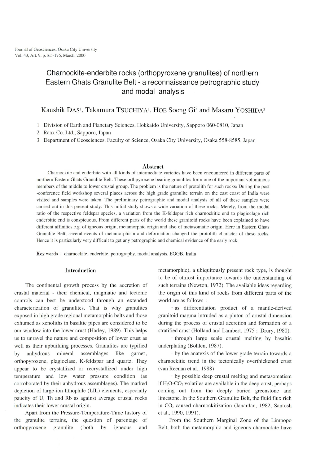 Charnockite-Enderbite Rocks (Orthopyroxene Granulites) of Northern Eastern Ghats Granulite Belt - a Reconnaissance Petrographic Study and Modal Analysis