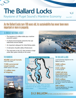 The Ballard Locks Keystone of Puget Sound’S Maritime Economy June 2017