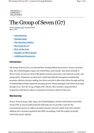 The Group of Seven (G7) - Council on Foreign Relations Page 1 of 6