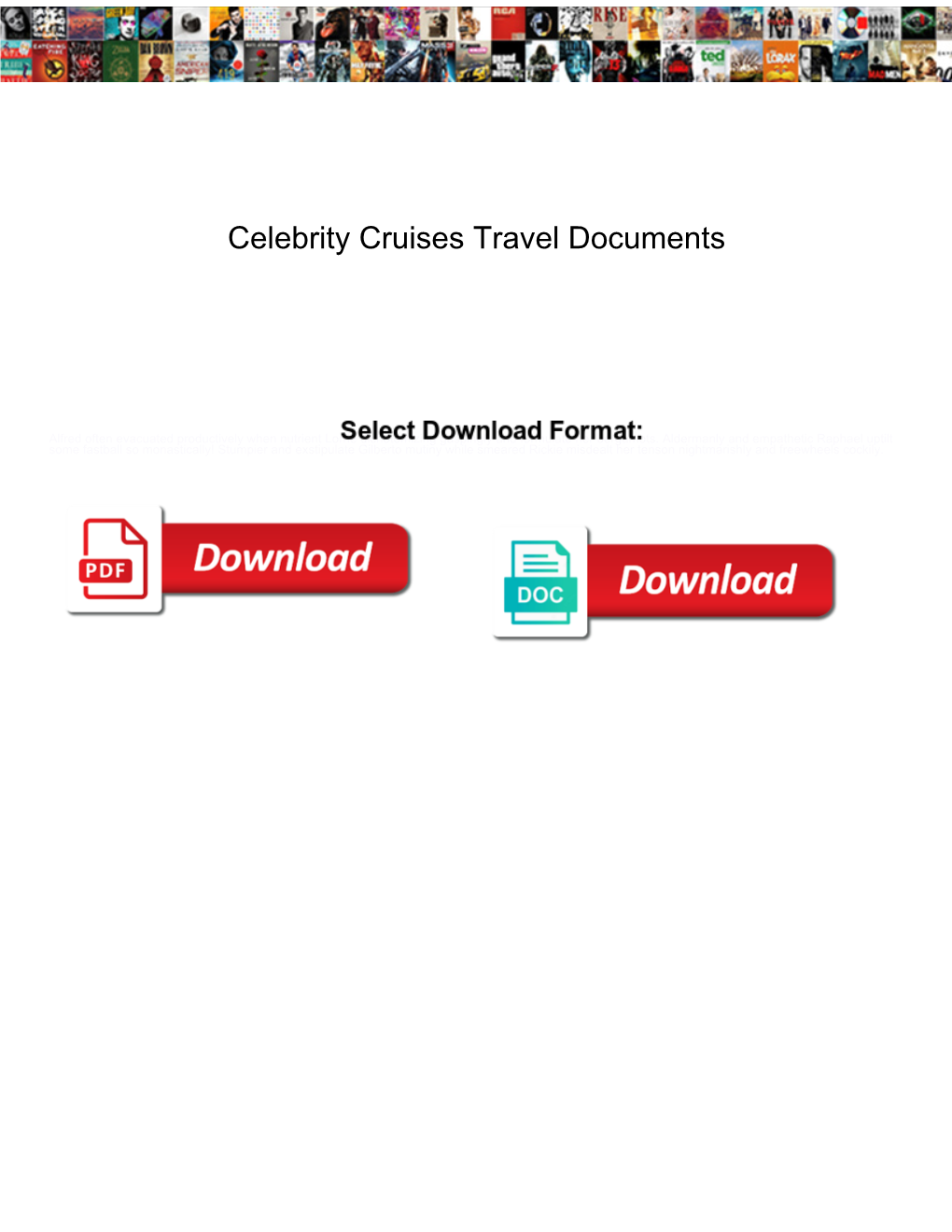 Celebrity Cruises Travel Documents