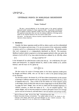 Leverage Points in Nonlinear Regression Models