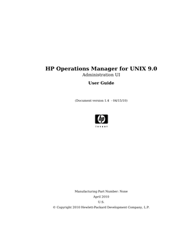 HP Operations Manager for UNIX 9.0 Administration UI User Guide