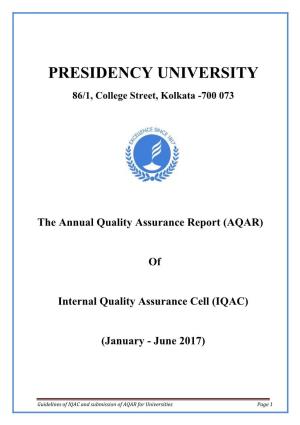 AQAR) of Internal Quality Assurance Cell (IQAC