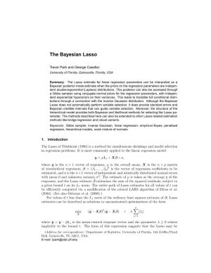 The Bayesian Lasso