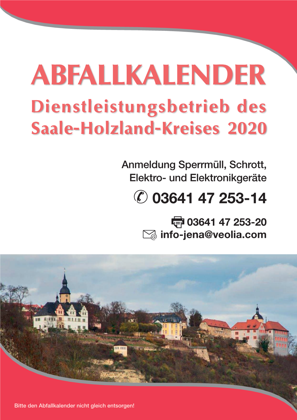 ABFALLKALENDER Dienstleistungsbetrieb Des Saale-Holzland-Kreises 2020