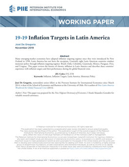 Inflation Targets in Latin America