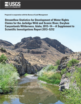 Streamflow Statistics for Development of Water Rights Claims for The