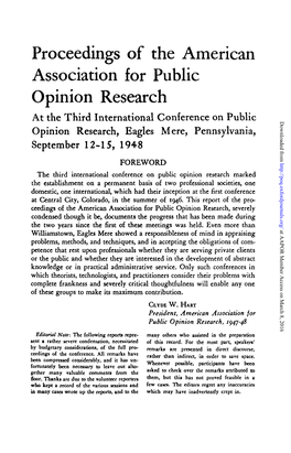 Proceedings of the American Association for Public Opinion Research