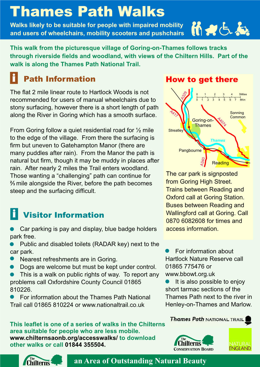 Thames Path Walks Walks Likely to Be Suitable for People with Impaired Mobility and Users of Wheelchairs, Mobility Scooters and Pushchairs