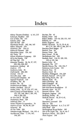 Abbey Theatre (Dublin) 4, 161, 215 Ackroyd, Heather 120 Acts Of
