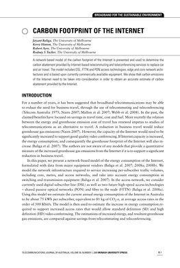 Carbon Footprint of the Internet
