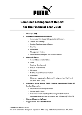 Combined Management Report for the Financial Year 2018