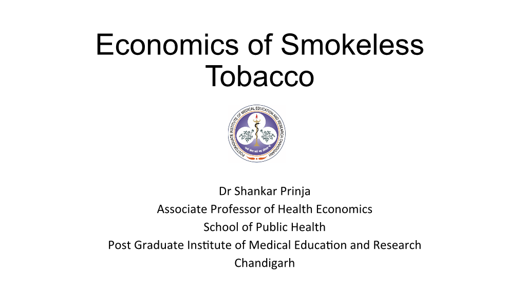 Economics of Smokeless Tobacco