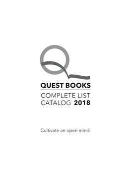 Quest Books Complete List Catalog 2018