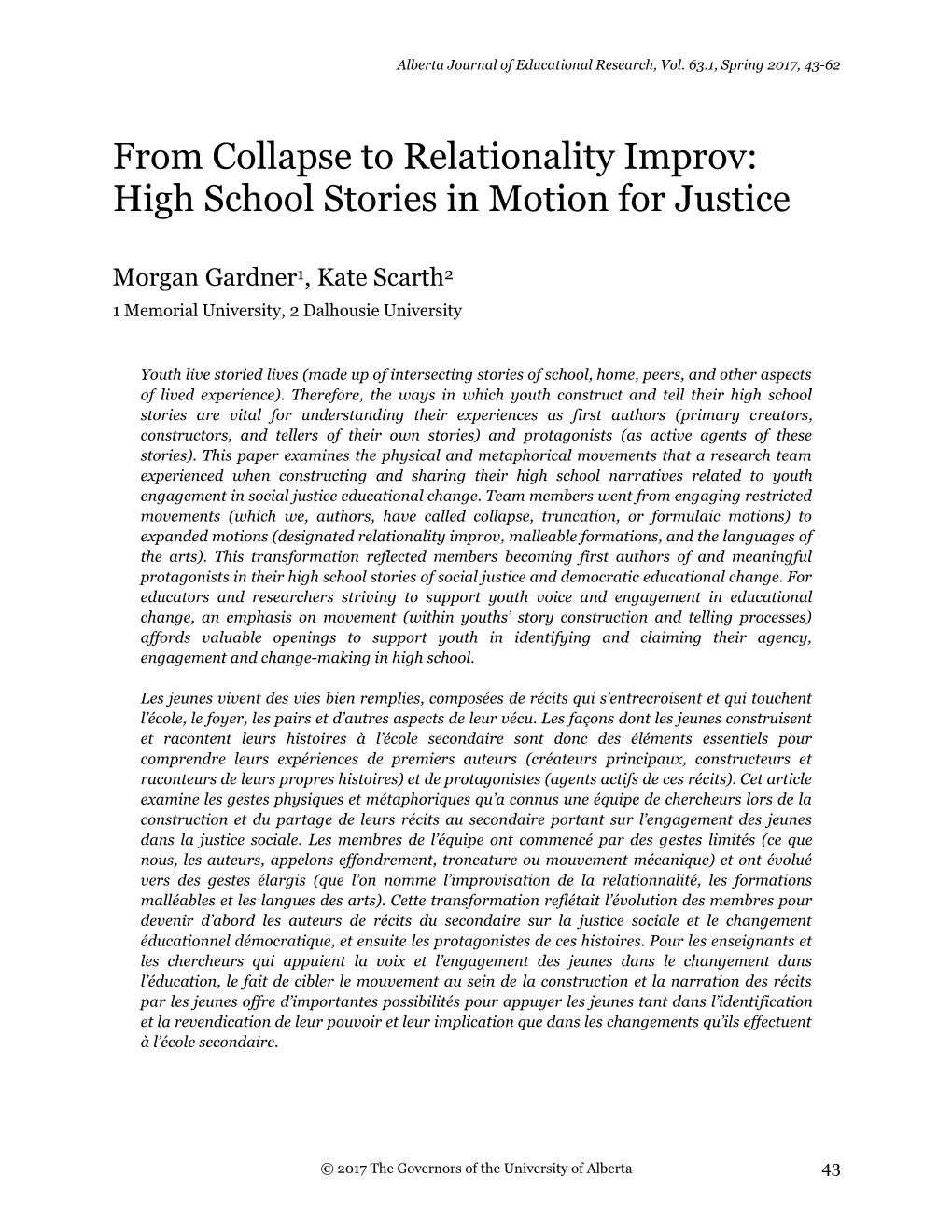 From Collapse to Relationality Improv: High School Stories in Motion for Justice