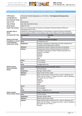 CTRI Trial Data